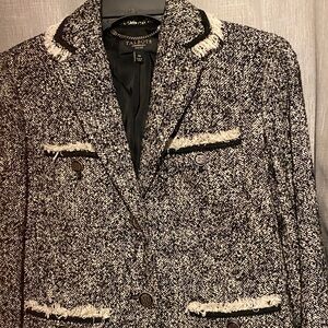 Talbots Black and White Tweed Blazer